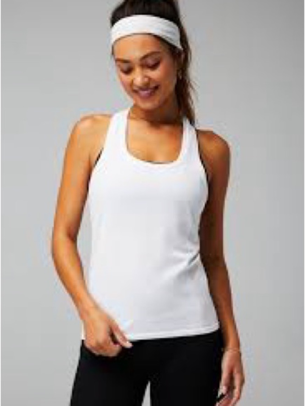 Fabletics White Racerback Tank